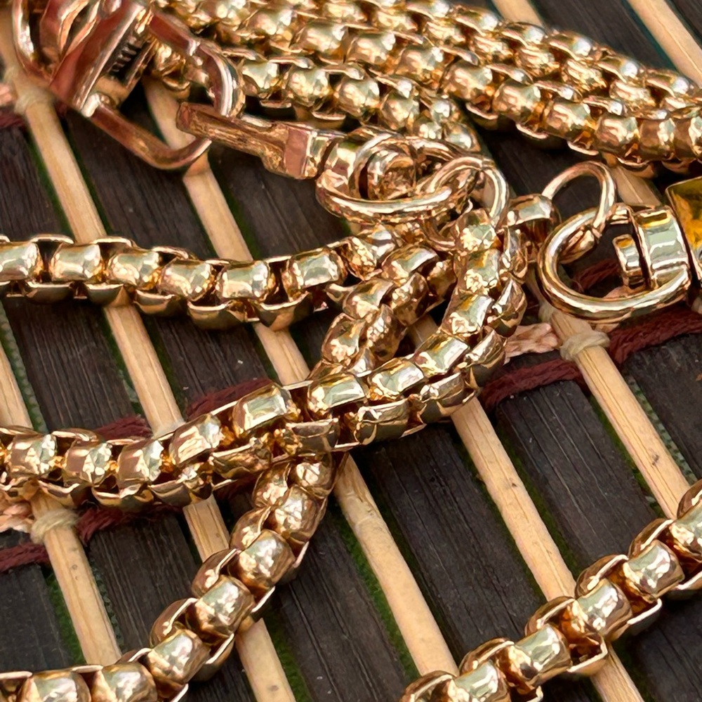 Unbranded heavy substantial, gold Rollo link necklaces interlocking, carabiners - Picture 8 of 17